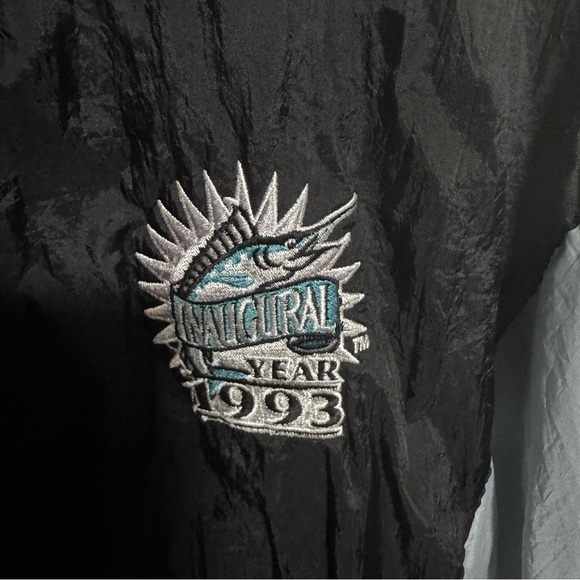 Vintage Black and Gray Windbreaker Jacket florida marlins inaugural season - Picture 4 of 5